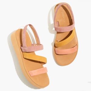 Madewell Multicolor Suede Strappy Slingback the puff Maggie sandal 8